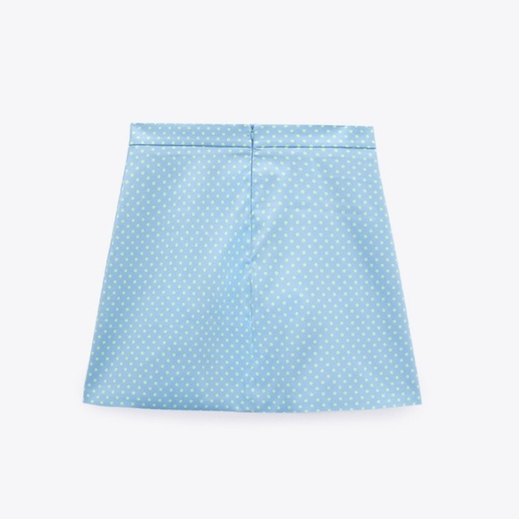 Zara Polka Dot  Slit Front Mini Skirt - Picture 3 of 8